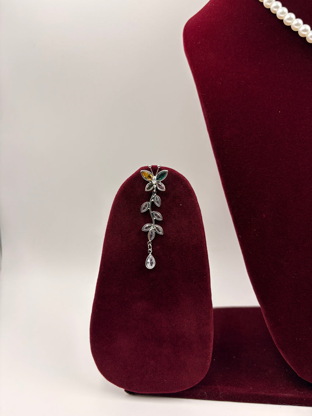 Golden Floral Crystal Drop Earrings for Women