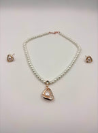 Elegant Pearl Drop Pendant Necklace Set