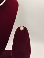 Classic Pearl Halo Pendant Necklace Set