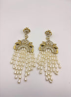 Royal Peacock Pearl Cascade Earrings