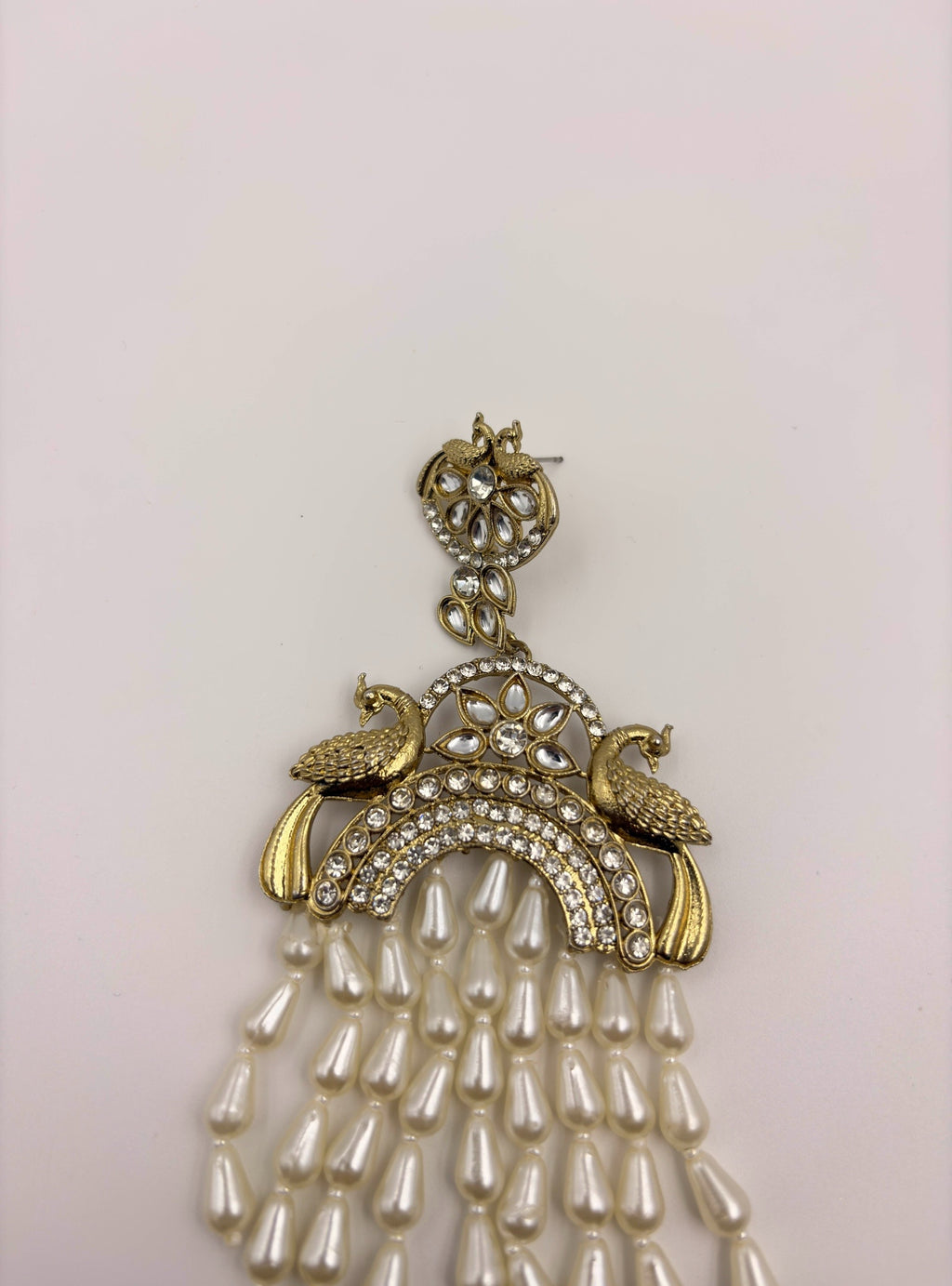 Royal Peacock Pearl Cascade Earrings