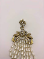 Royal Peacock Pearl Cascade Earrings