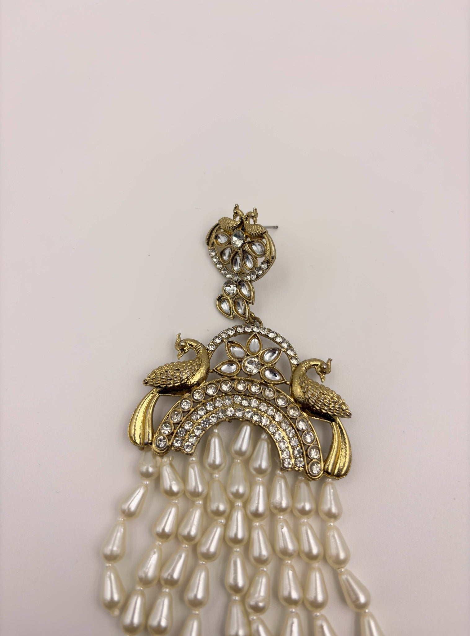 Royal Peacock Pearl Cascade Earrings