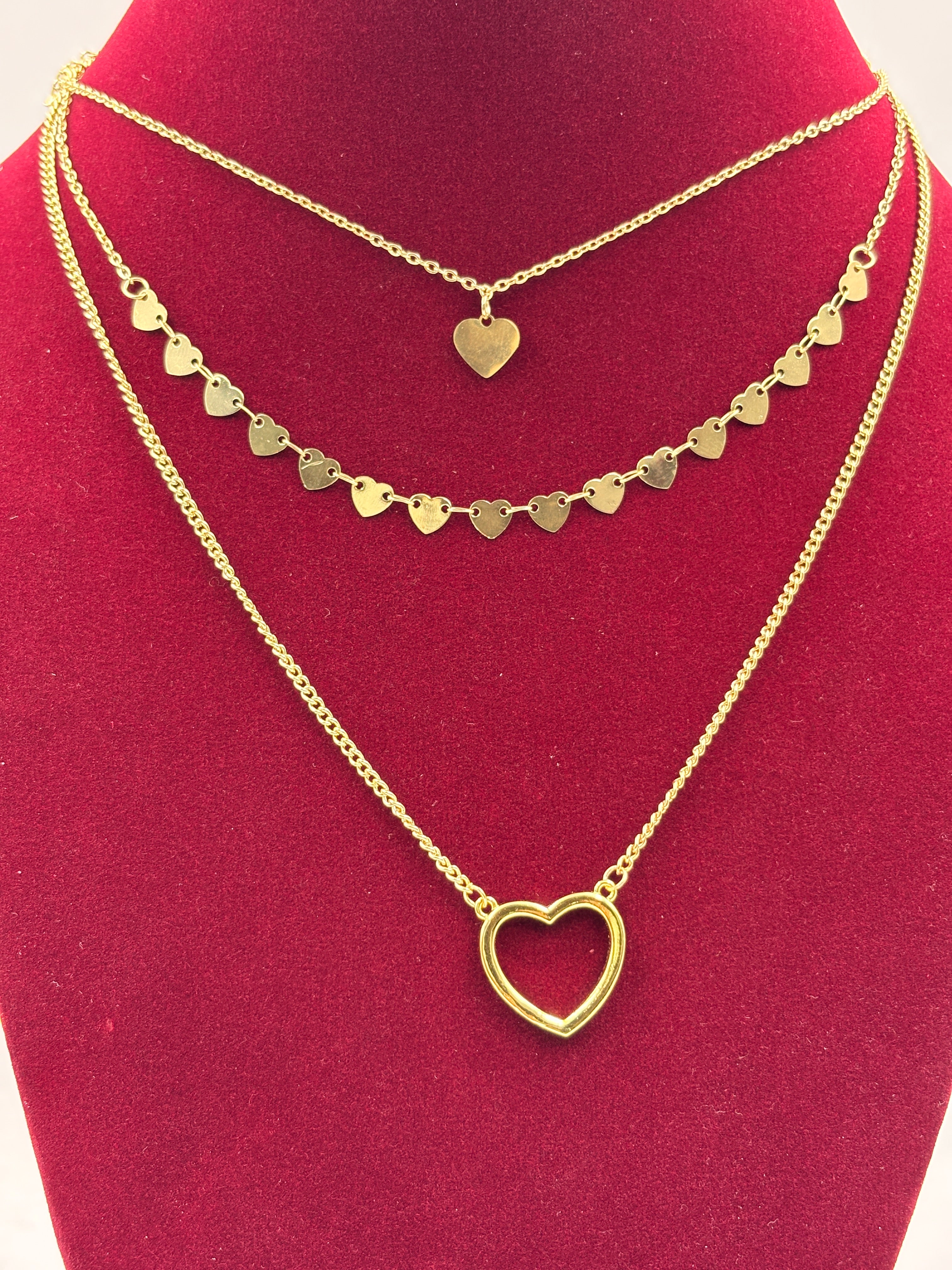 Layered Heart Pendant Fashion Jewellery Necklace for Women View 3