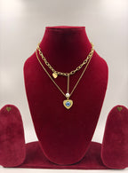 Layered Evil Eye Heart Pendant Fashion Jewellery Necklace