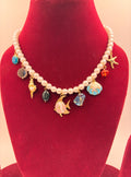 Ocean Theme Pearl Charm Artificial Jewellery Necklace for Women