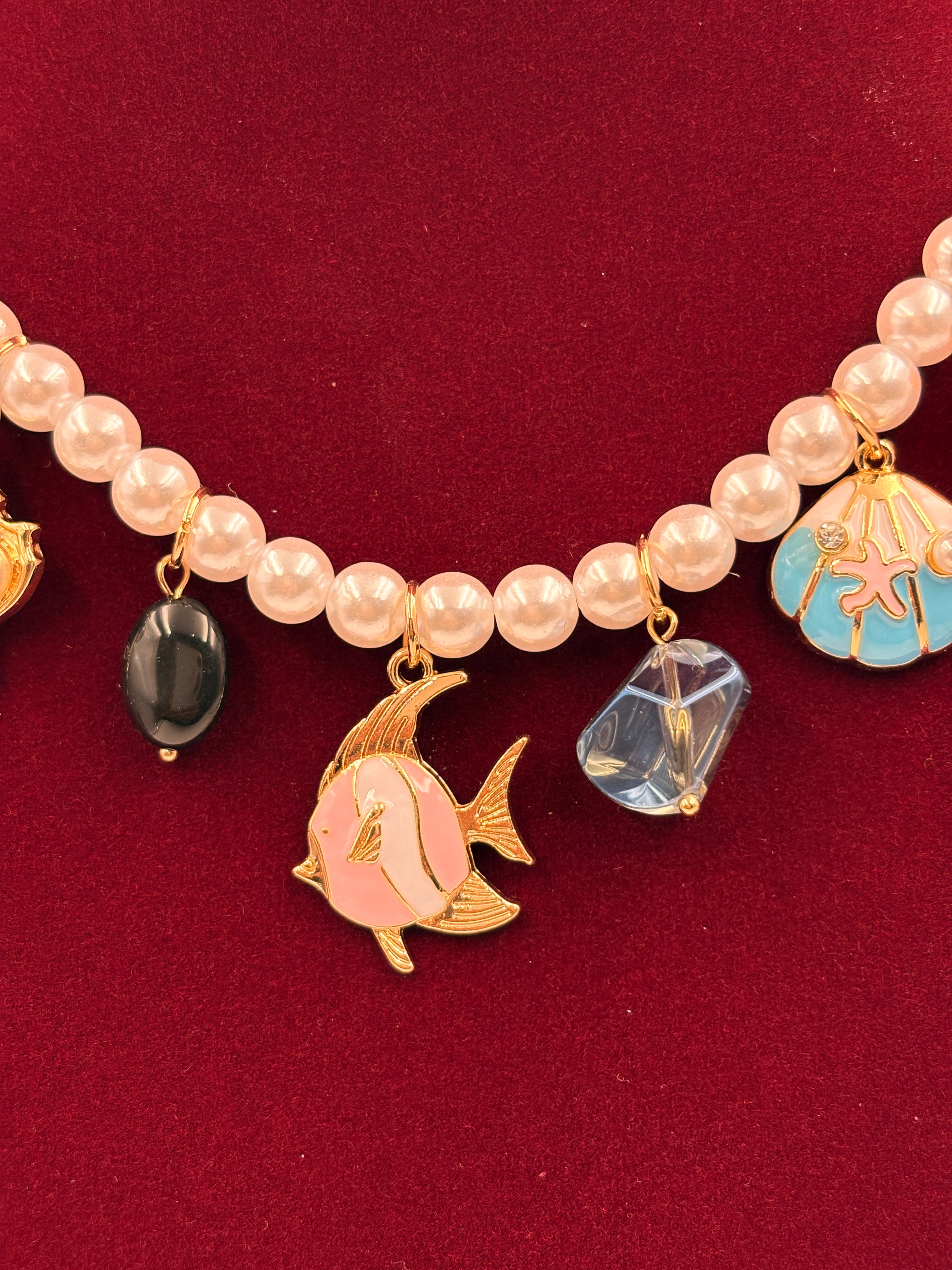 Ocean Theme Pearl Charm Artificial Jewellery Necklace for Women View 2