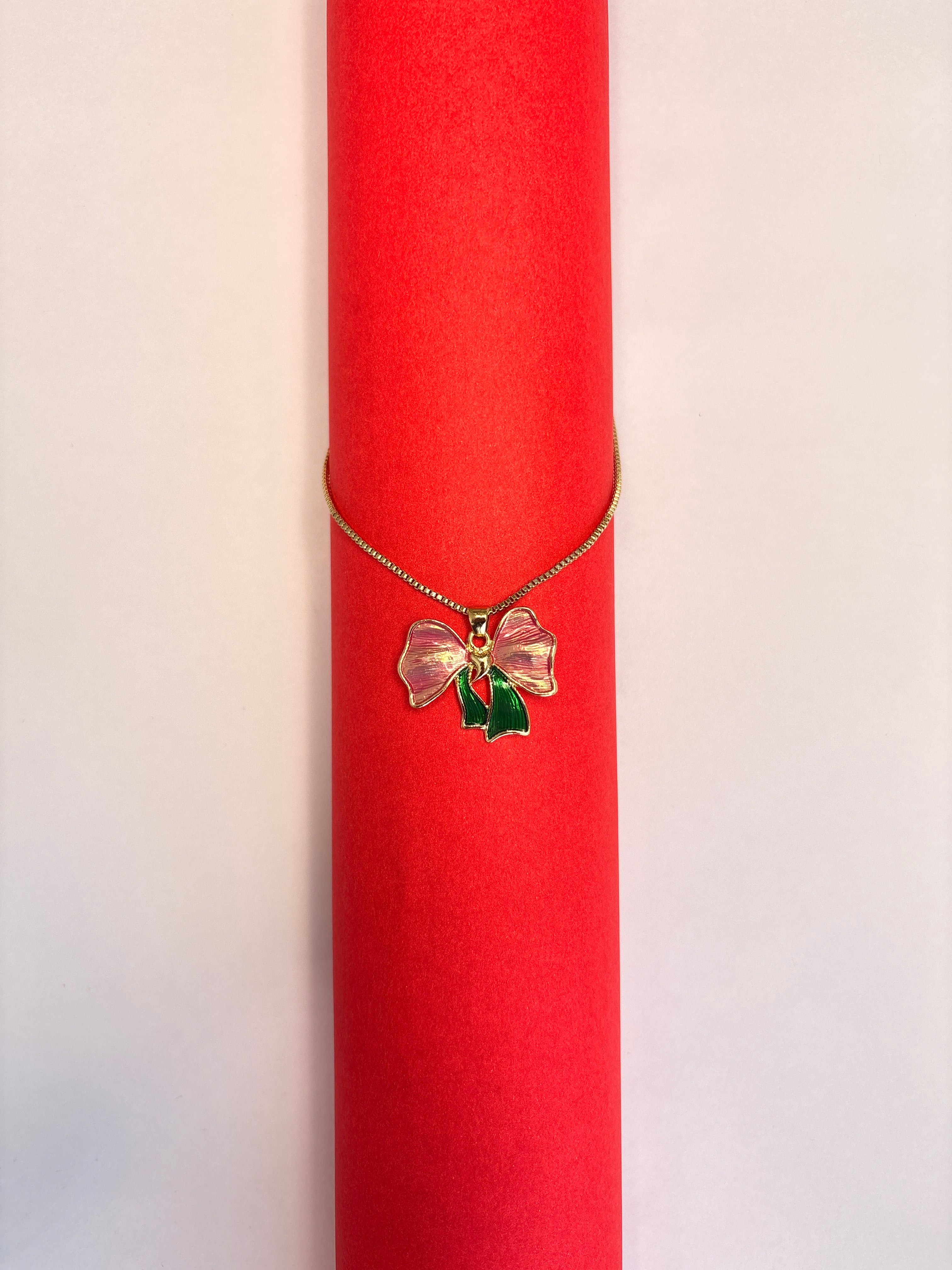 Bow Pendant Necklace & Earrings Set