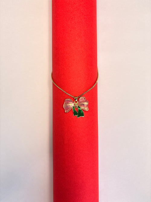 Bow Pendant Necklace & Earrings Set