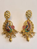 Peacock Design Kundan Earrings