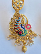 Peacock Design Kundan Earrings