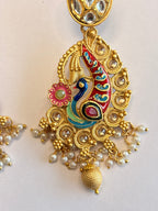 Peacock Design Kundan Earrings