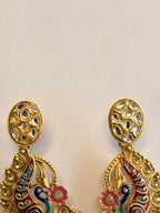 Peacock Design Kundan Earrings