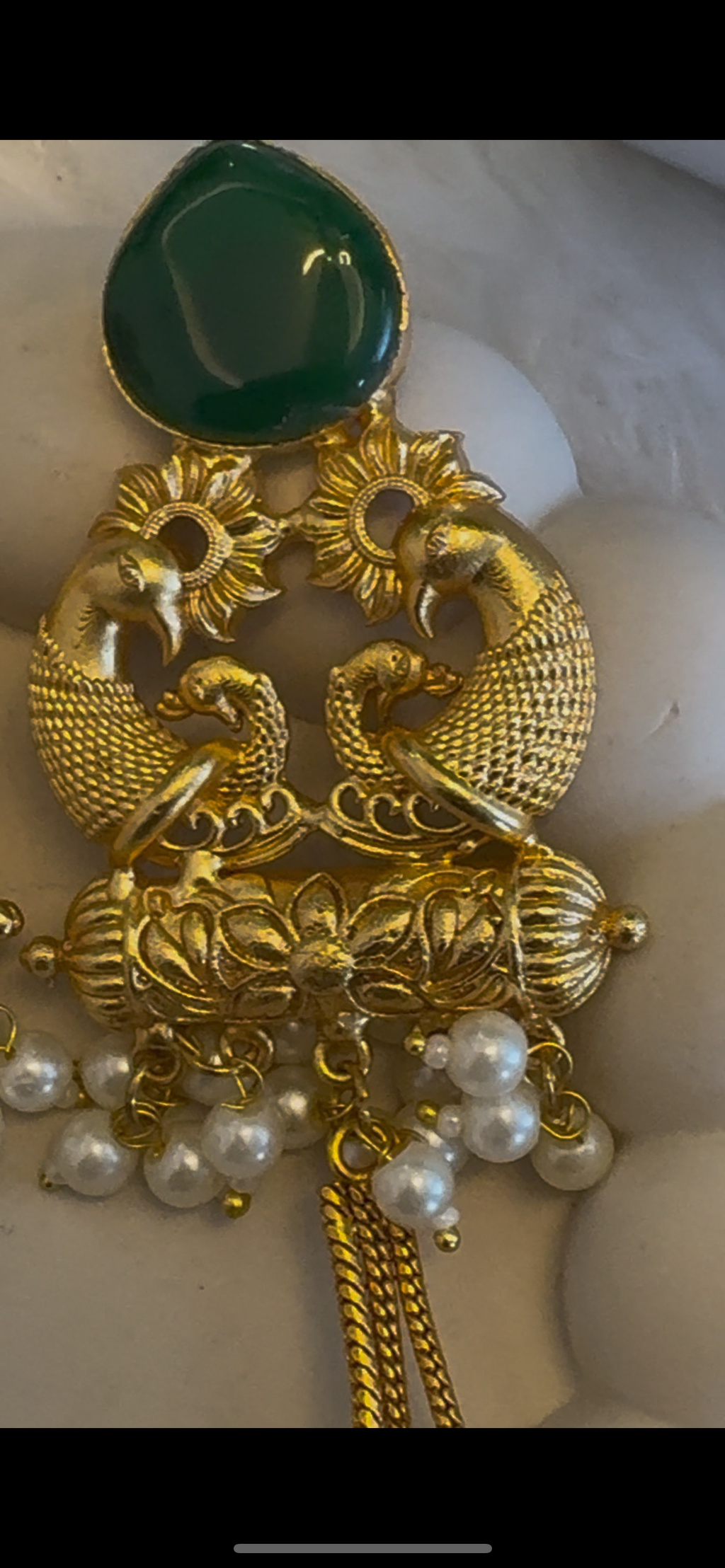 Royal Green Kundan Long Dangle( Kashmiri Jhumka) Earrings for Women