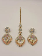Peach Stone Bridal Necklace Set