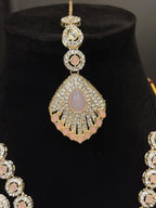 Peach Stone Bridal Necklace Set