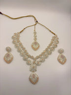Peach Stone Bridal Necklace Set