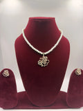 Pearl Necklace with Butterfly Crystal Pendant and Matching Earrings