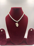 Pearl Necklace with Cluster Pendant Set 3 Piece