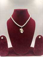 Pearl Necklace with Cluster Pendant Set 3 Piece