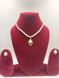 Pearl Necklace with Floral Pendant Set