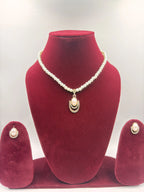 Pearl Necklace with Floral Pendant Set