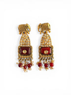 Elephant Design Kundan Earrings.