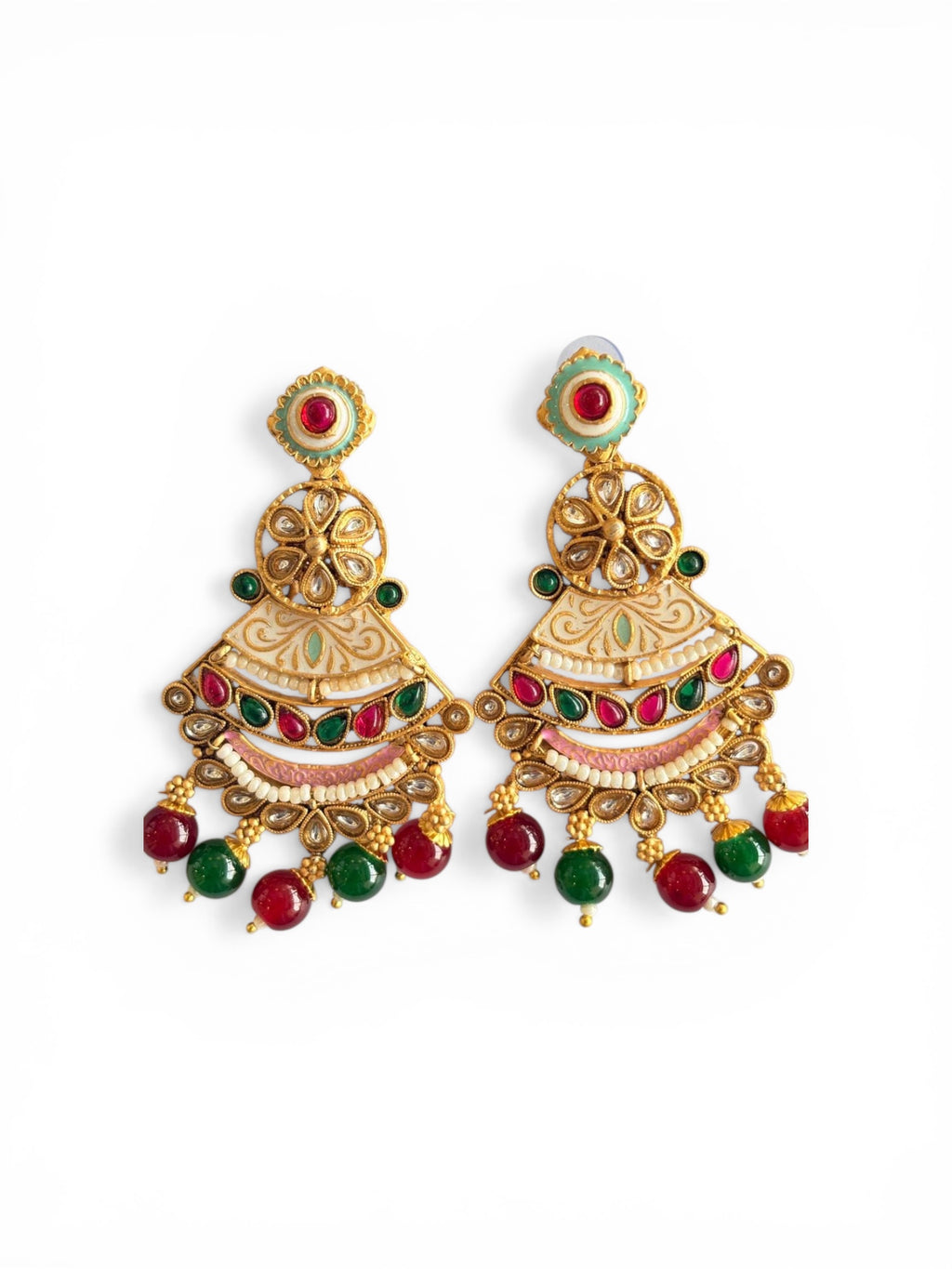 Traditional Kundan Chandbali Earrings