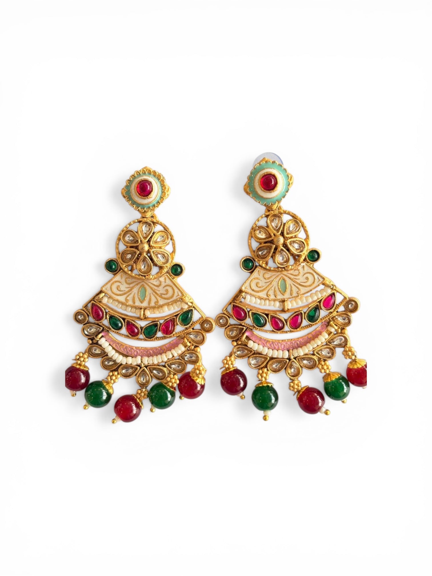 Traditional Kundan Chandbali Earrings