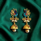 Peacock Design Jhumka Earrings