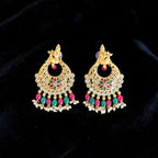 Krishna Design Kundan Chandbali Earrings .