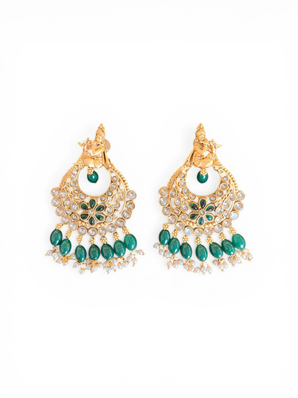 Krishna Design Chandbali Earrings