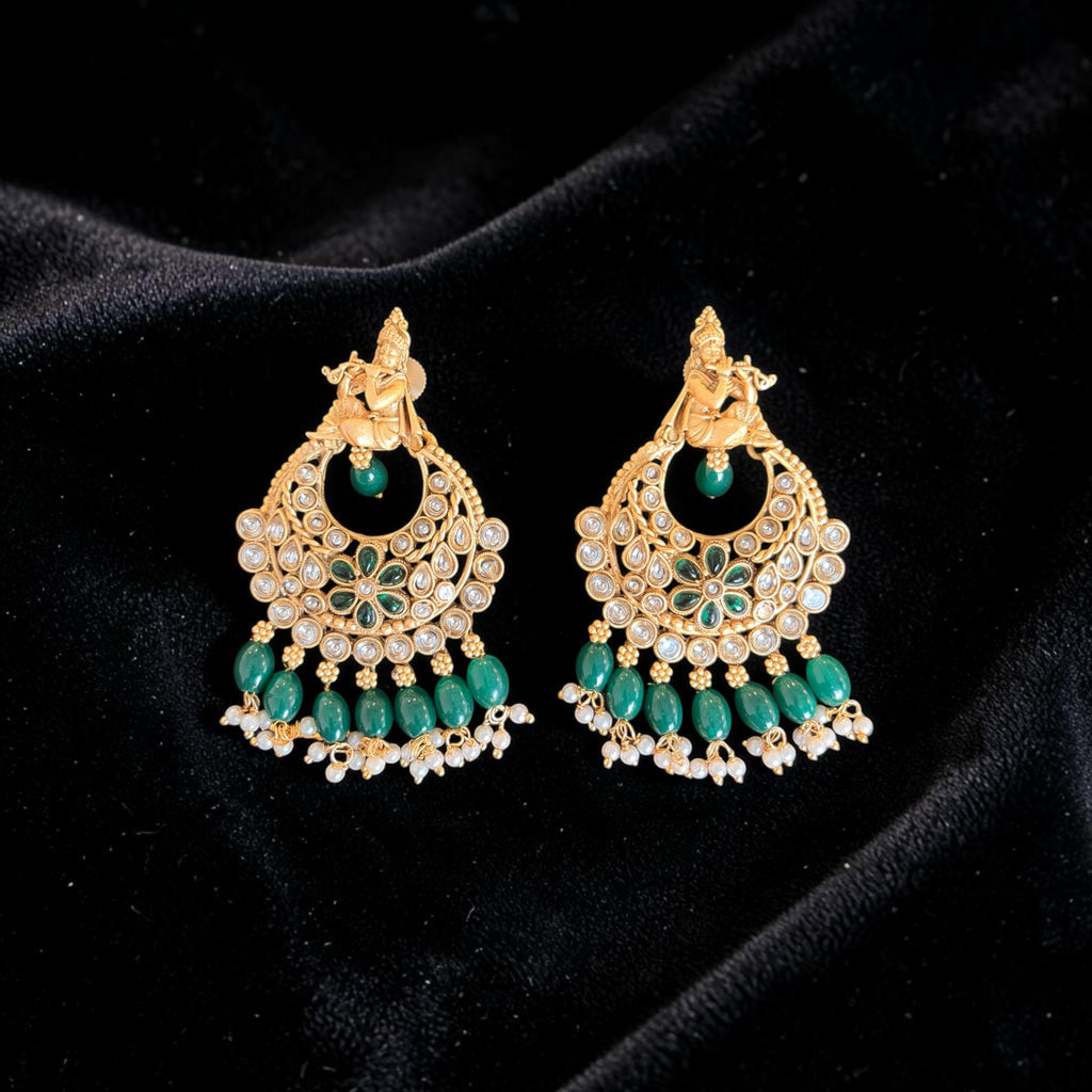 Krishna Design Chandbali Earrings