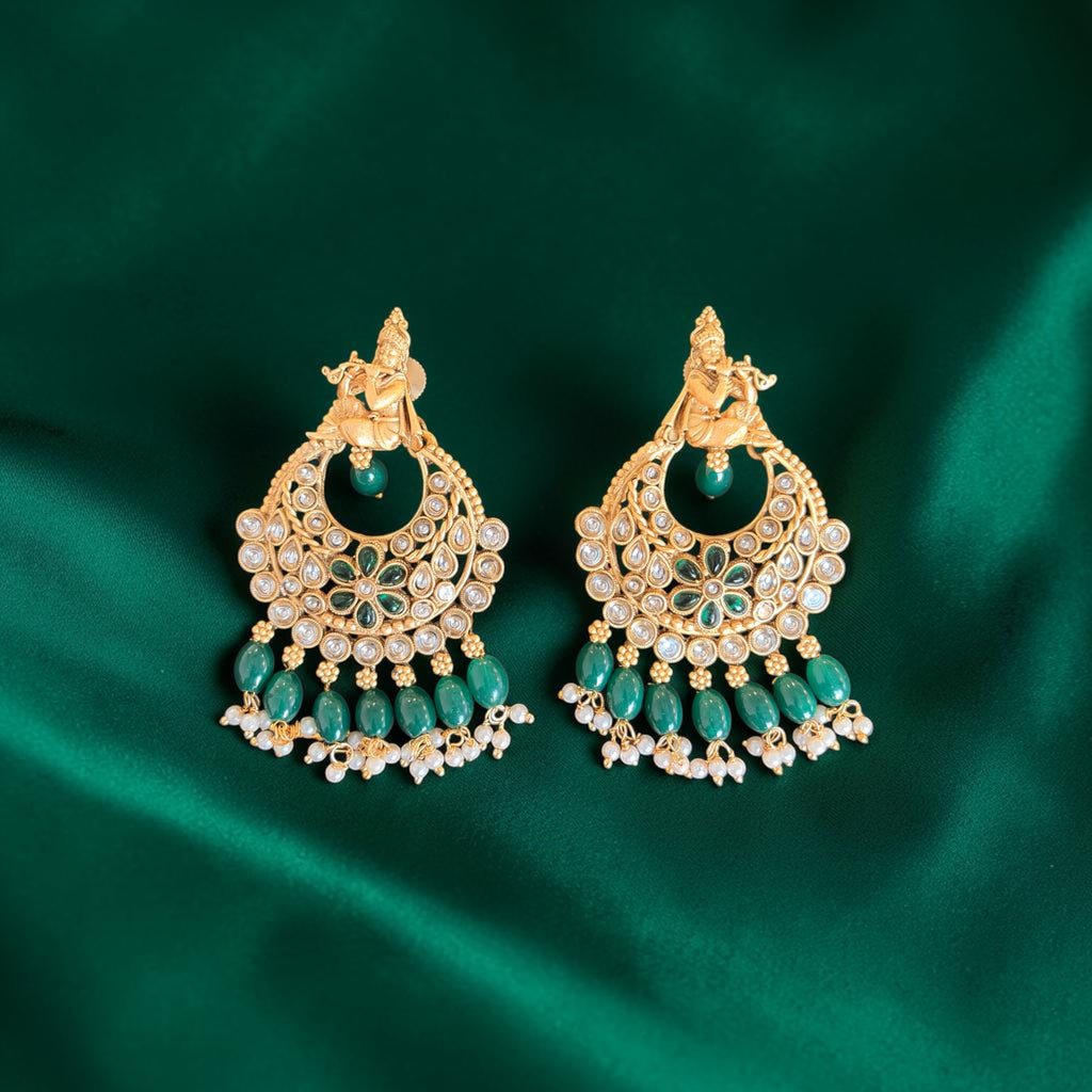 Krishna Design Chandbali Earrings