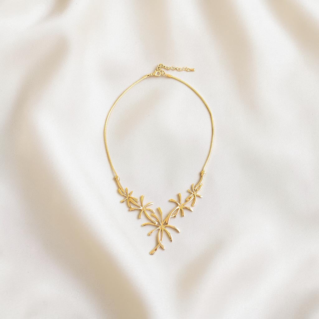 Elegant Gold Floral Necklace – Fashion Jewellery for Women