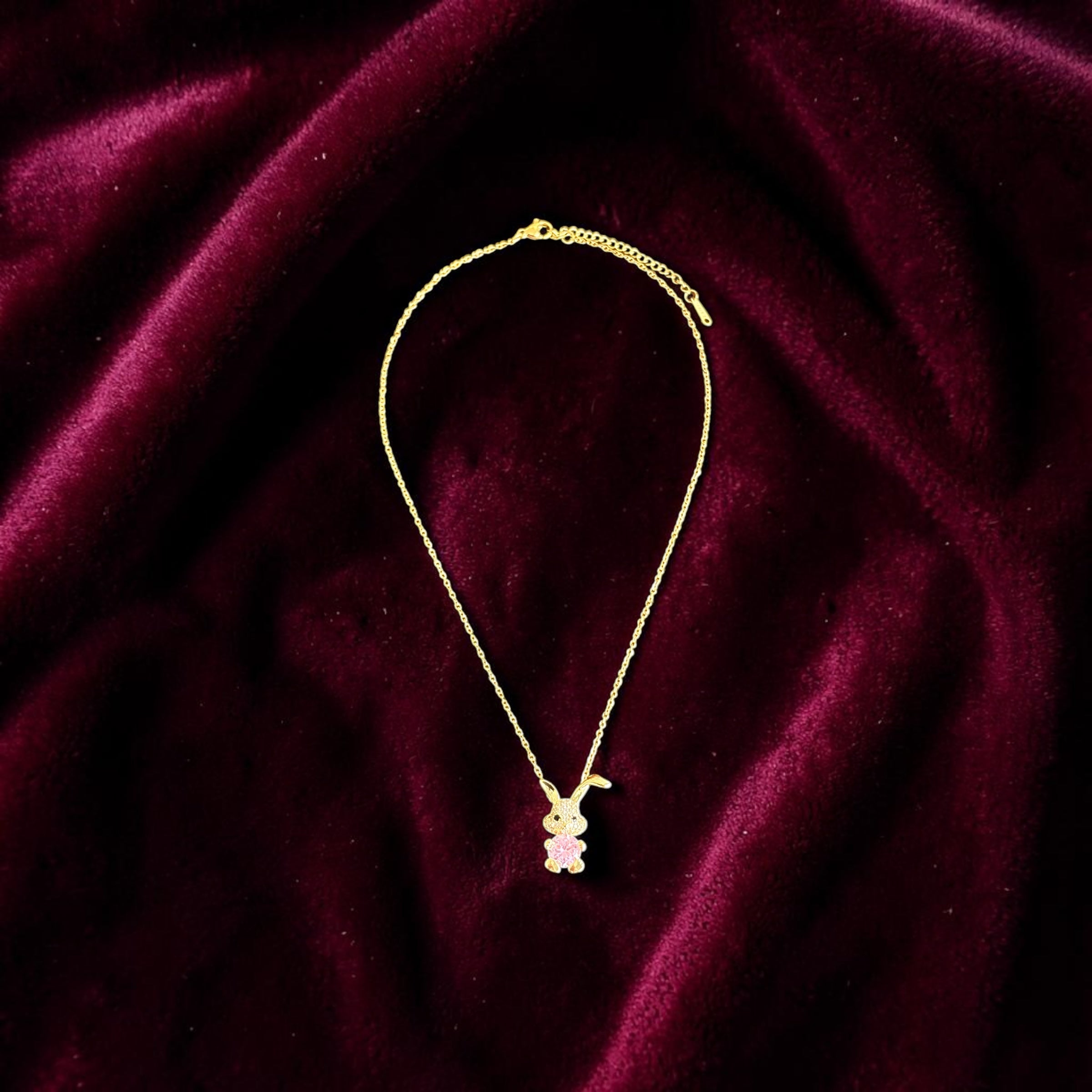 Cute Teddy Bear Pendant Necklace – Artificial Jewellery for Women