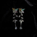 Golden Floral Crystal Drop Earrings – Artificial Jewellery for Women