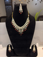 Red Drop Bridal Necklace Set Of Four