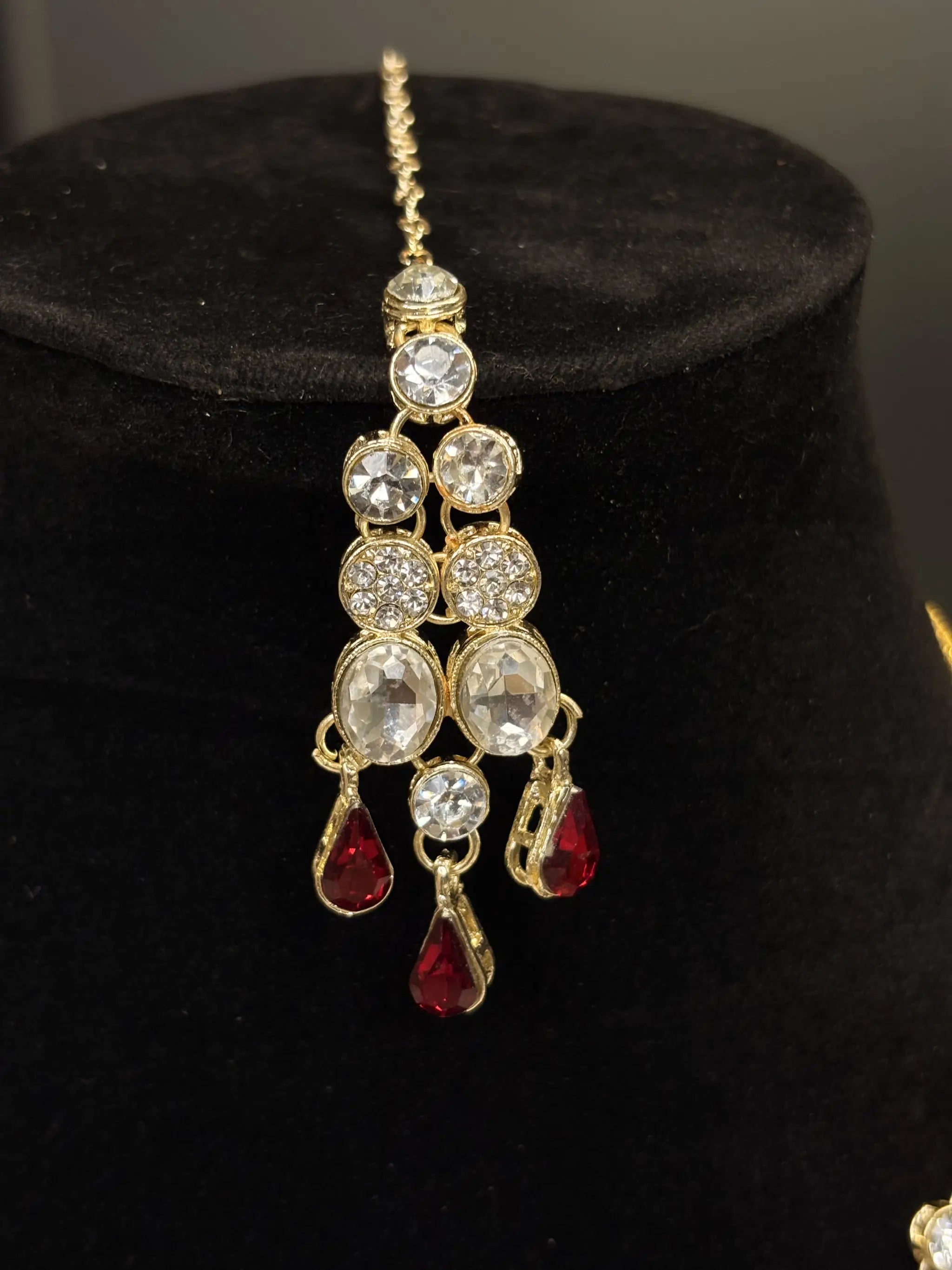 Red Drop Bridal Necklace Set Of Four