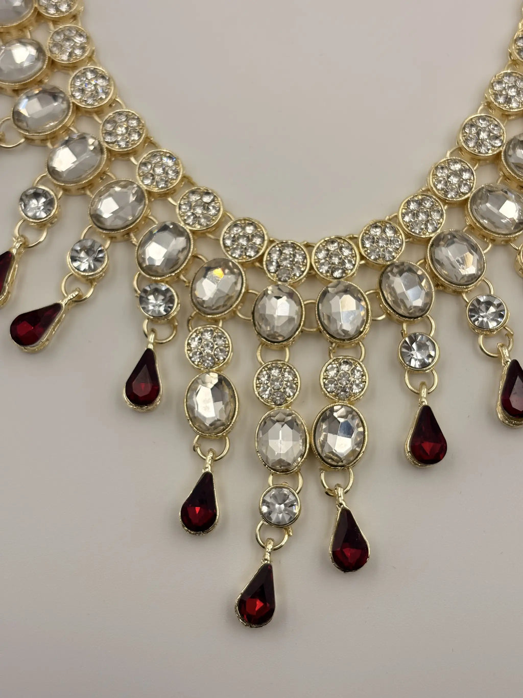 Red Drop Bridal Necklace Set Of Four