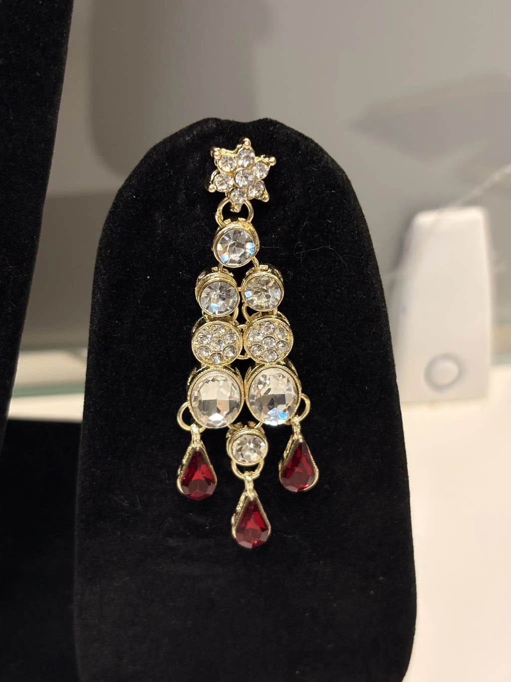 Red Drop Bridal Necklace Set Of Four