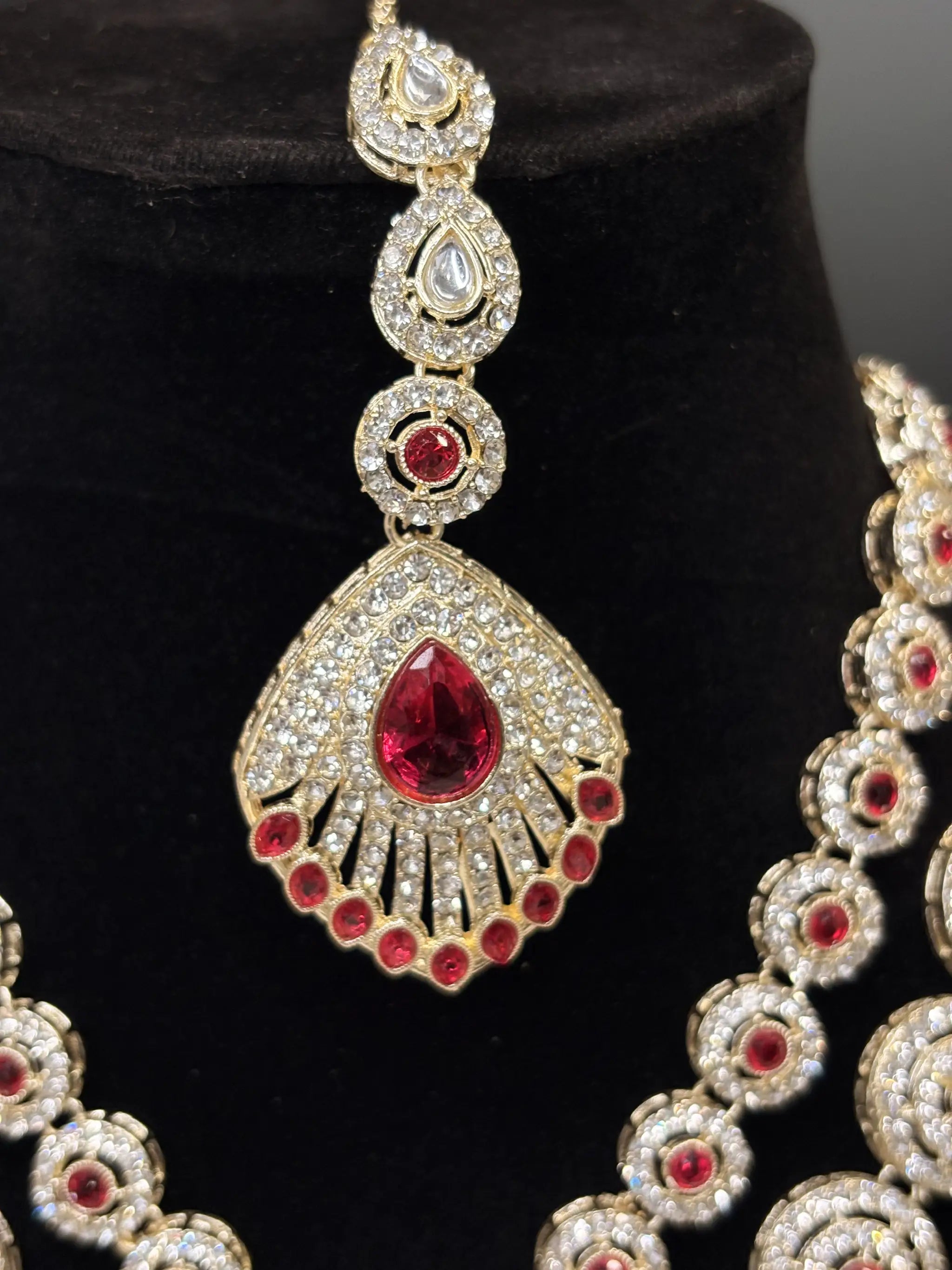Rudrani Kundan Bridal Haar Necklace Set- 4 piece