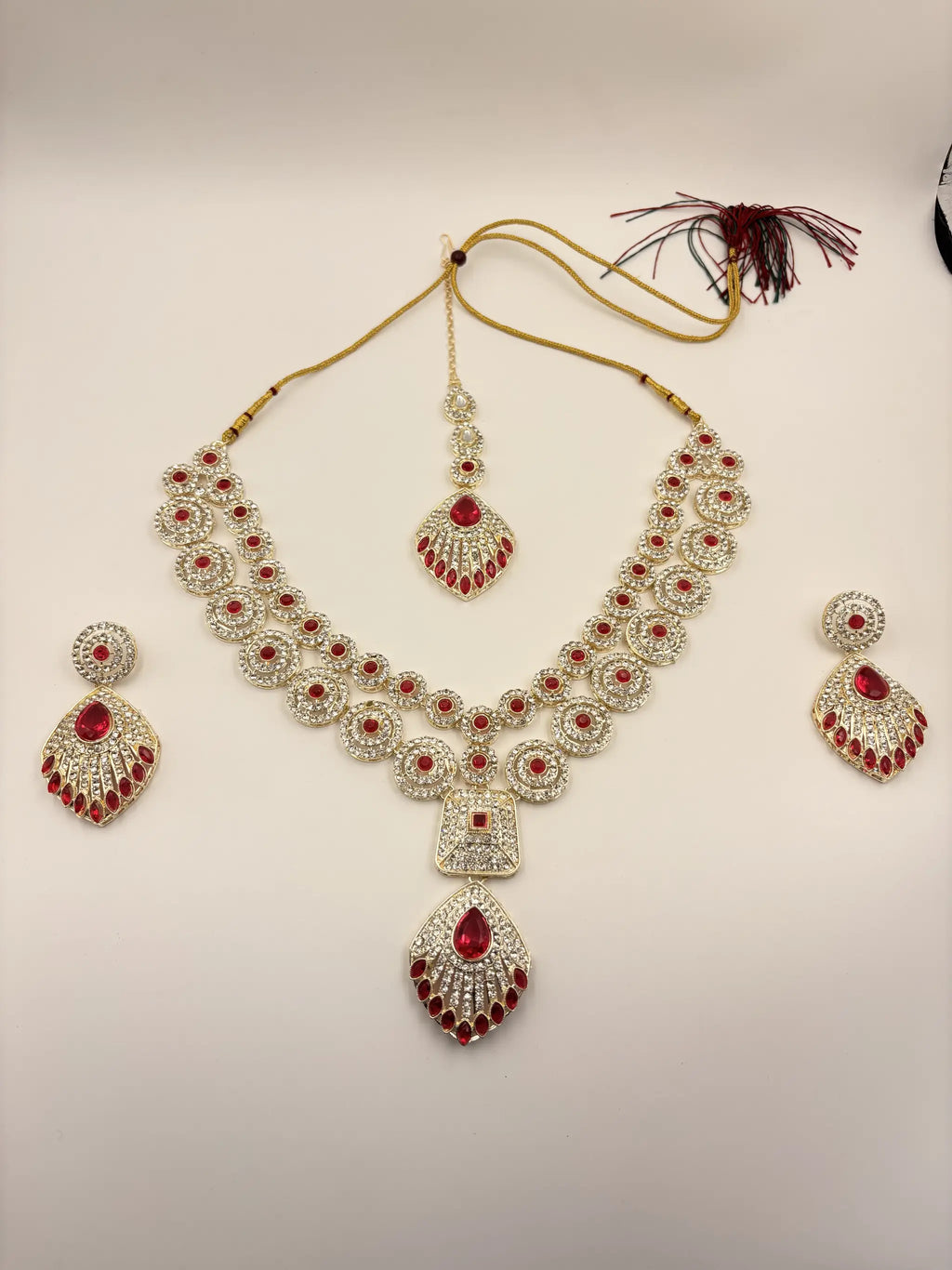 Rudrani Kundan Bridal Haar Necklace Set- 4 piece