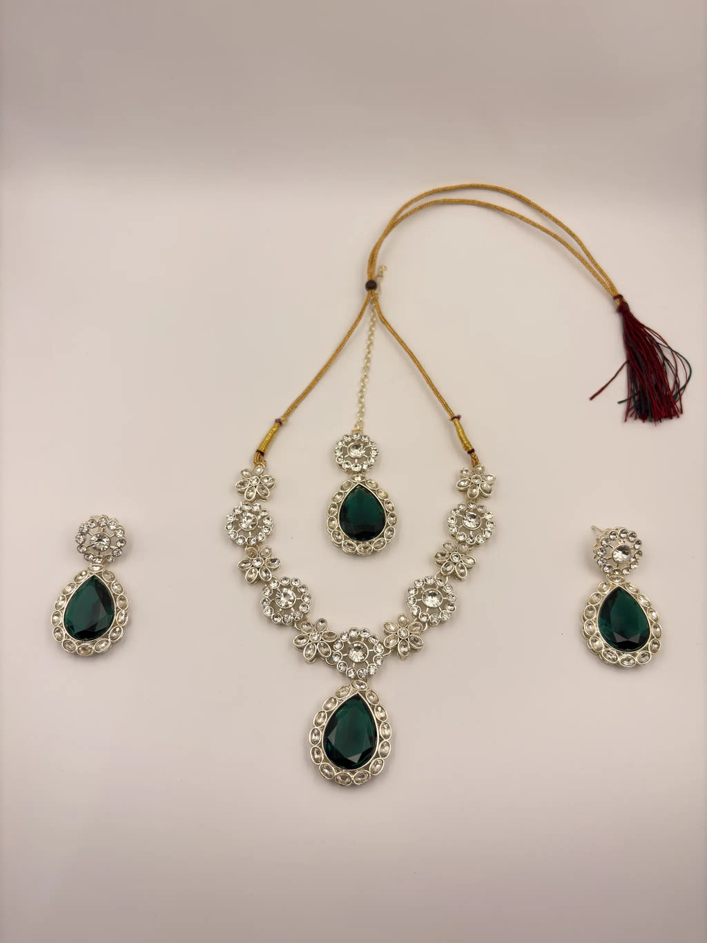 Teardrop Stone Necklace Set