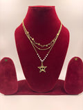 Layered Moon Star Pendant Artificial Jewellery Necklace for Women