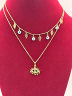 Layered Evil Eye Pendant Artificial Jewellery Necklace for Women View 2