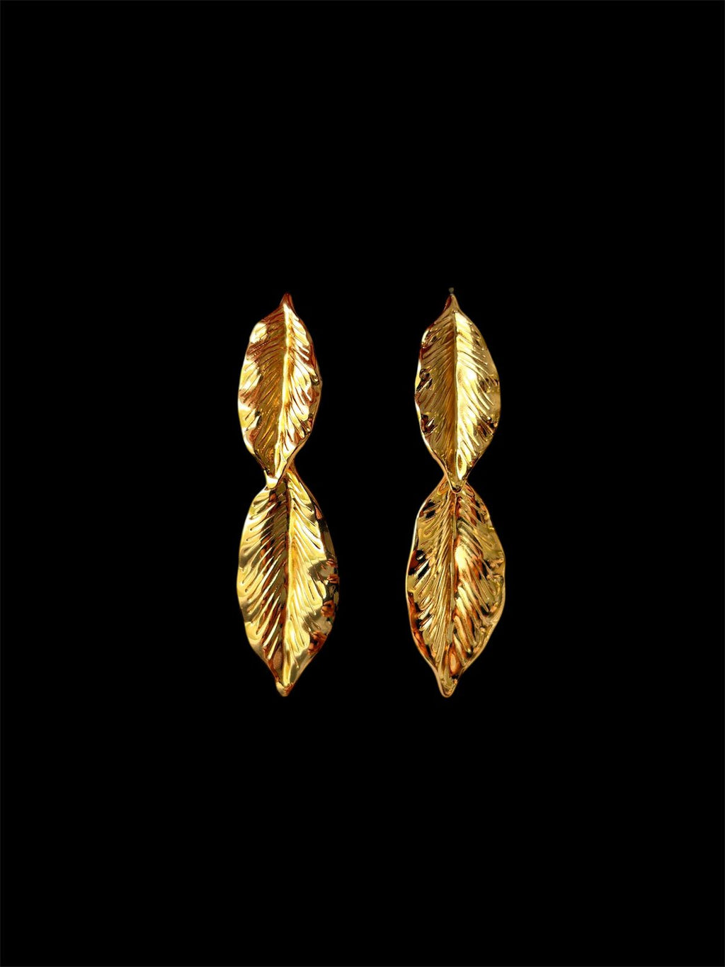 Gold Leaf Drop Earrings