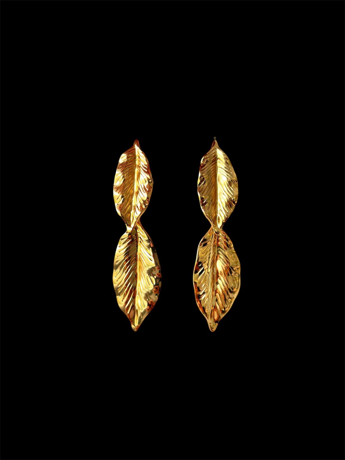 Gold Leaf Drop Earrings
