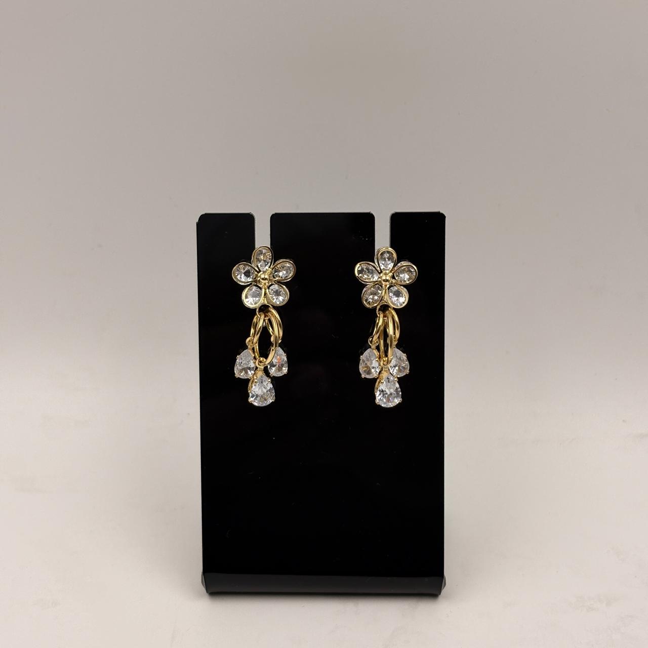 Blossom Earring Trio Set – Floral Crystal Drop Earrings (3 Pairs)