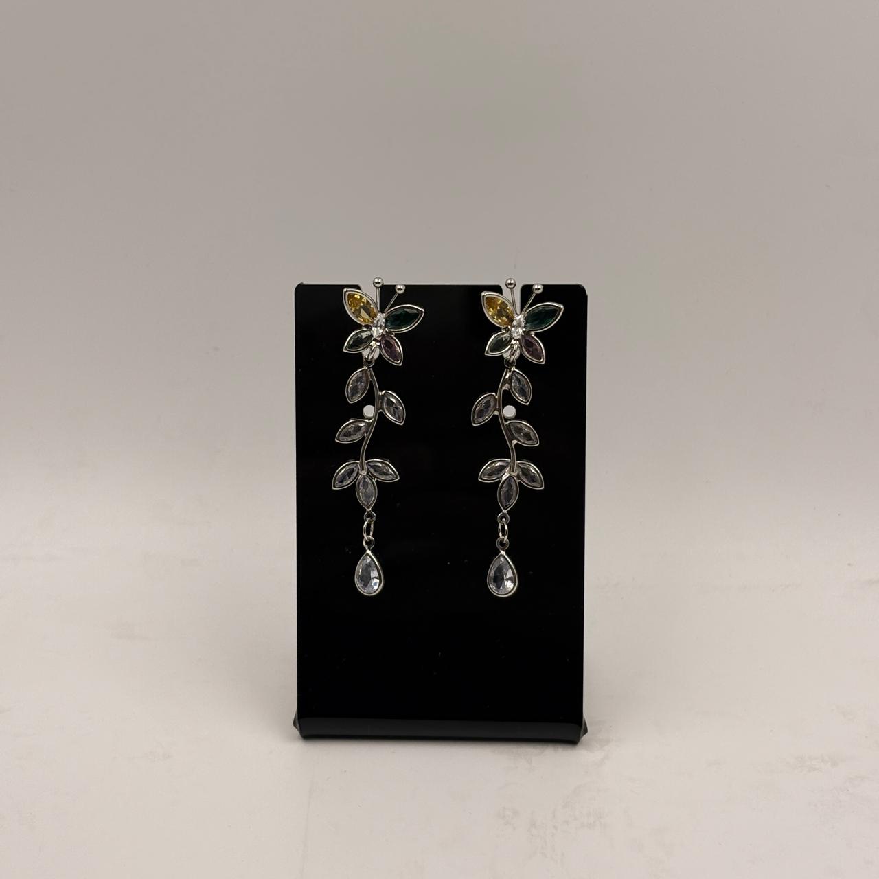 Blossom Earring Trio Set – Floral Crystal Drop Earrings (3 Pairs)